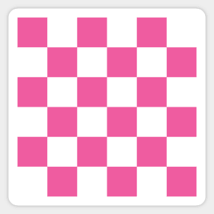 Deep pink and white checkerboard print Sticker